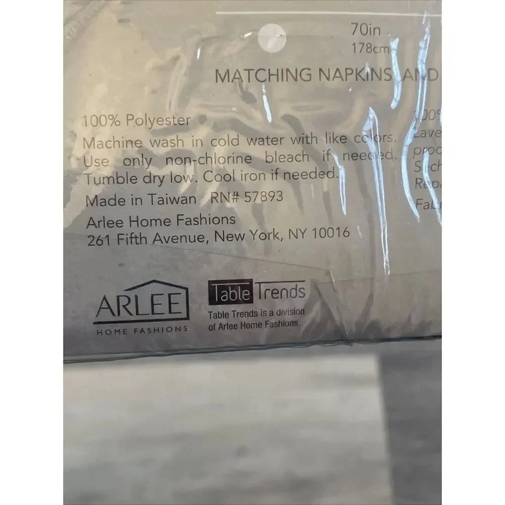 Arlee Home Fashions Multi Color Barrett Microfiber Tablecloth OBLONG 52”x70”